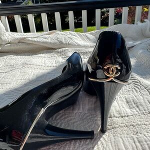 Chanel patent leather pumps